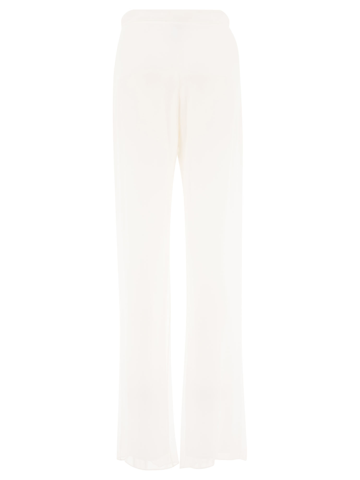 MAX MARA BRIDAL White Silk chiffon trousers